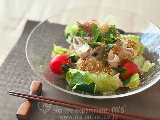 電子レンジで簡単!夏の巡り豚しゃぶサラダ